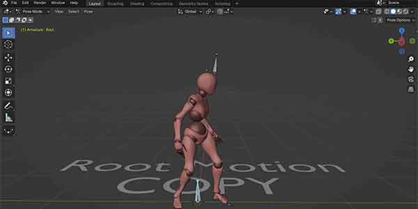 پلاگین بلندر Import mixamo Root motion