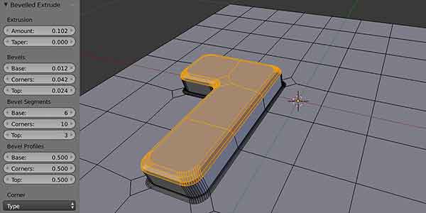 پلاگین بلندر Bevelled Extrude