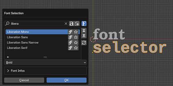 پلاگین بلندر Font Selector