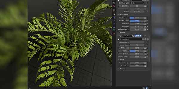 پلاگین بلندر Procedural Fern Plant