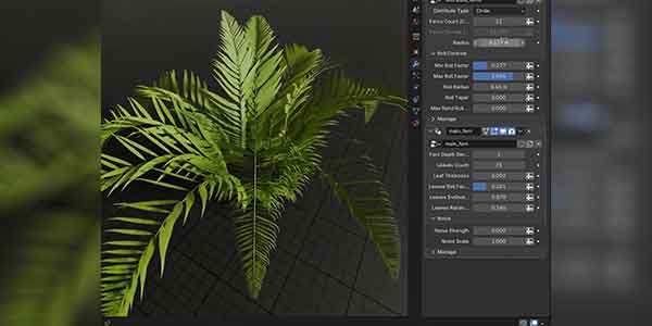 پلاگین بلندر Procedural Fern Plant