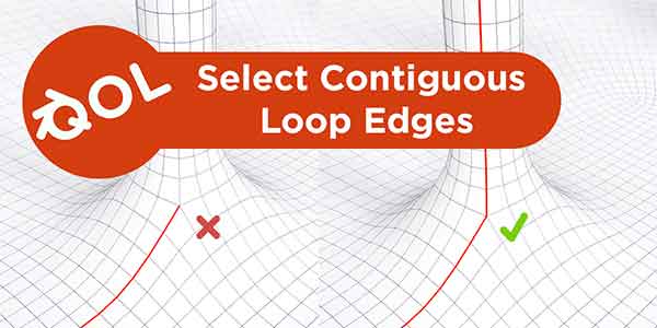 پلاگین بلندر Qol Tools - Select Contiguous Loop Edges