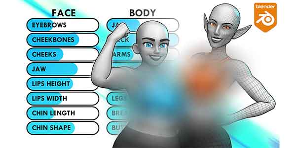 پلاگین بلندر Customisable Female Basemesh