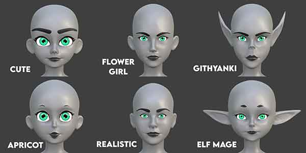 پلاگین بلندر Customisable Female Basemesh-3 پلاگین بلندر Customisable Female Basemesh