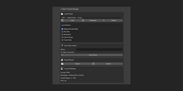 پلاگین بلندر Render Output Presets And Manager